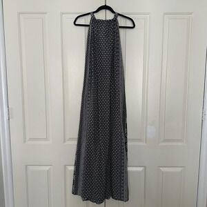 Elan Dress Womens Large Black Floral Halter Maxi Boho Bohemian Print Summer